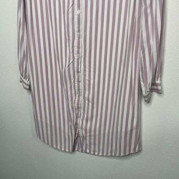 Cupcakes & Cashmere Women’s Pink White Striped Button Up Long Sleeve Dress Sz XS - Picture 3 of 9